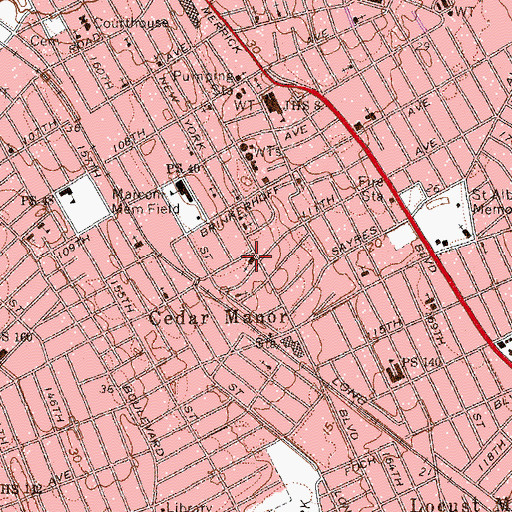 Topographic Map of Calvary Baptist Church, NY
