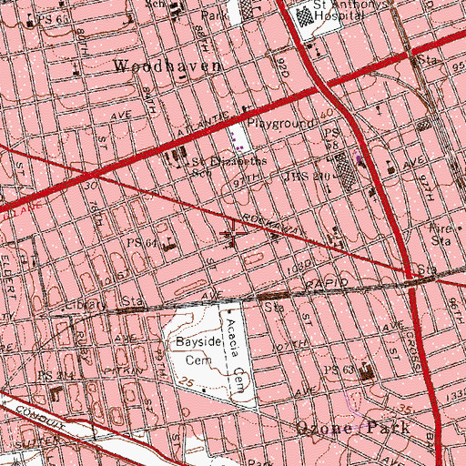 Topographic Map of Christ Evangelical Lutheran Church, NY