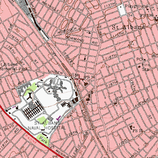 Topographic Map of Christ Memorial Baptist Church, NY