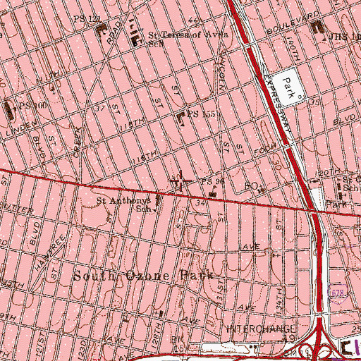 Topographic Map of Church of God of Prophecy, NY