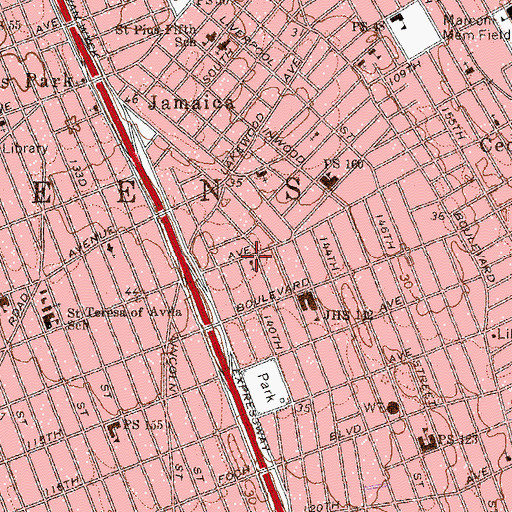 Topographic Map of Community Baptist Church, NY