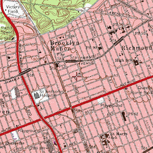 Topographic Map of Community Bible Evangelical Church, NY