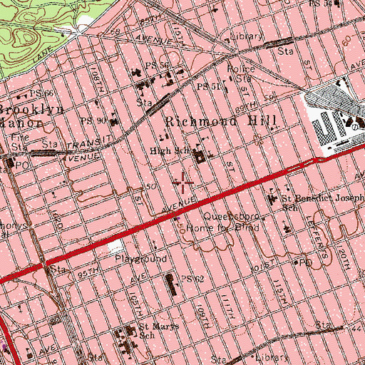 Topographic Map of Deeper Life Christian Church, NY