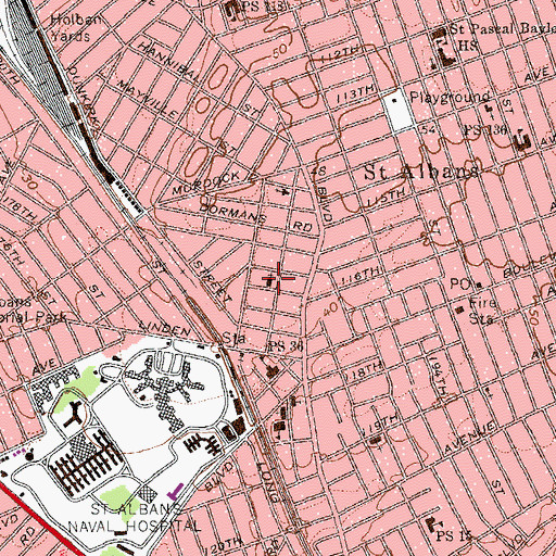 Topographic Map of First Church of Christ, NY