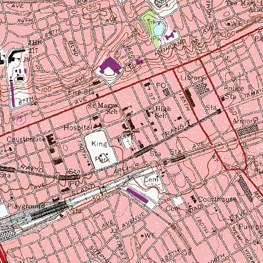 Topographic Map of Grace Episcopal Church, NY
