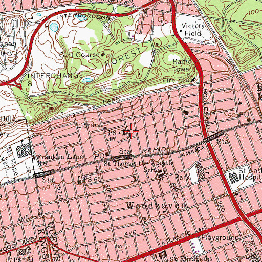 Topographic Map of Jesus Revival Church, NY