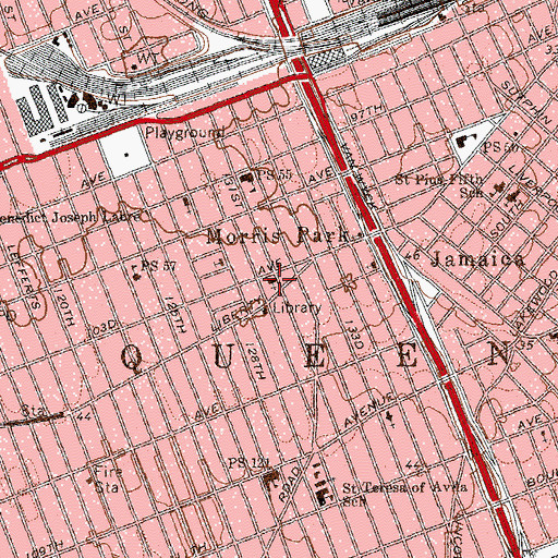 Topographic Map of Kingdom Hall of Jehovahs Witnesses, NY