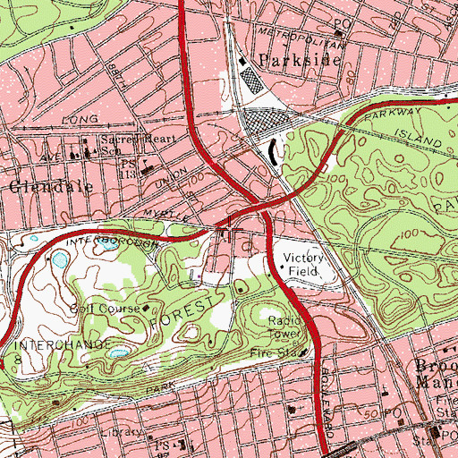 Topographic Map of Lutheran Church of Saint John, NY