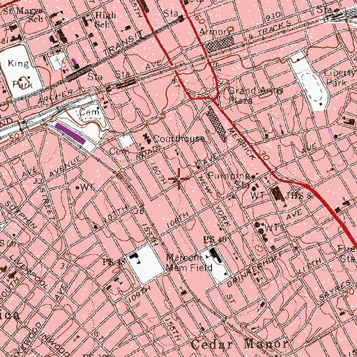 Topographic Map of Mount Zion Baptist Church, NY