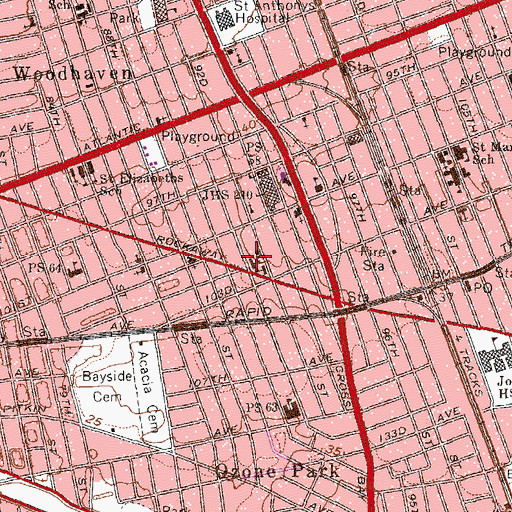 Topographic Map of Nativity of the Blessed Virgin Mary Church, NY