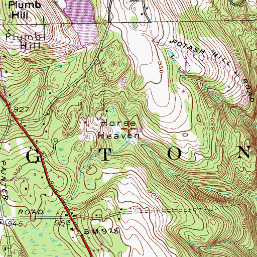 Topographic Map of Horse Heaven, CT