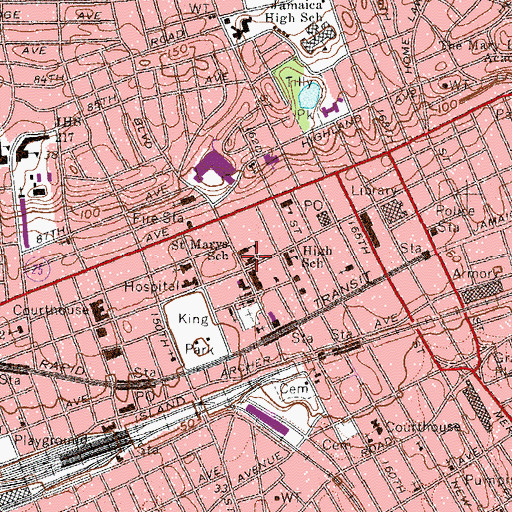 Topographic Map of Presentation of Blessed Virgin Church, NY