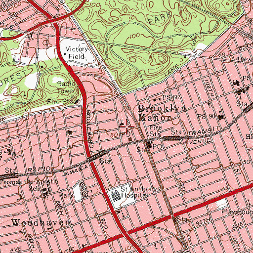 Topographic Map of Queens Tabernacle, NY