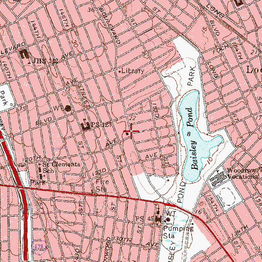 Topographic Map of Rush Temple African Methodist Episcopal Zion Church, NY