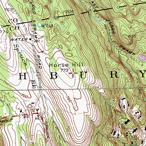 Topographic Map of Horse Hill, CT