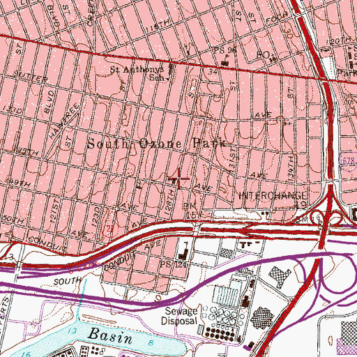 Topographic Map of Saint Anthony of Padua Church, NY