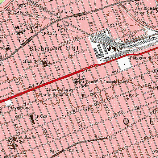 Topographic Map of Saint Benedict Joseph Labre Church, NY