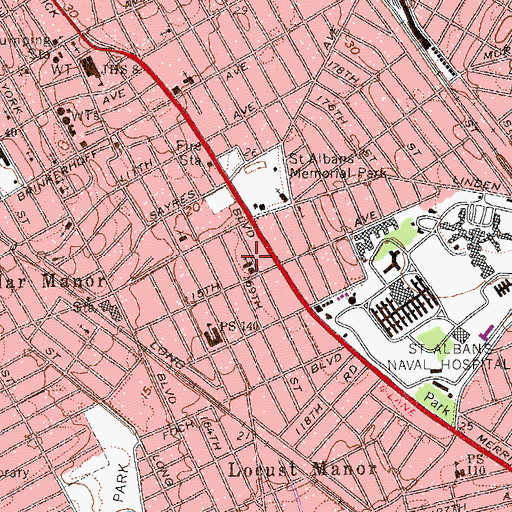 Topographic Map of Saint Bonaventure Church, NY