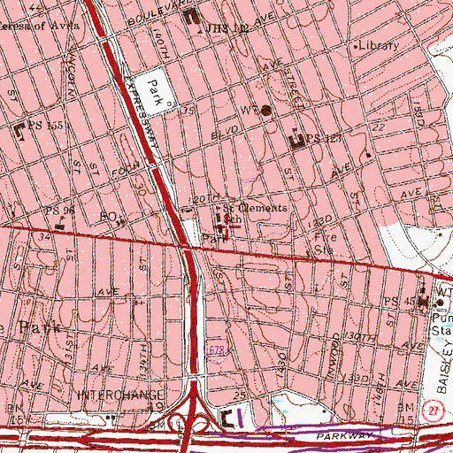 Topographic Map of Saint Clement Pope Church, NY