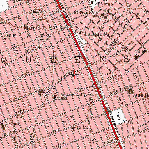 Topographic Map of Saint John Episcopal Church, NY