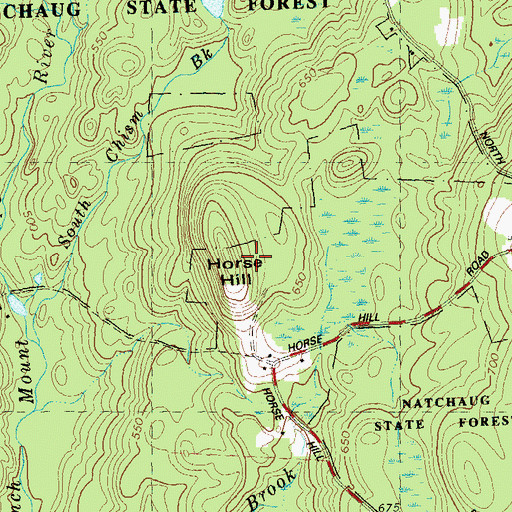 Topographic Map of Horse Hill, CT