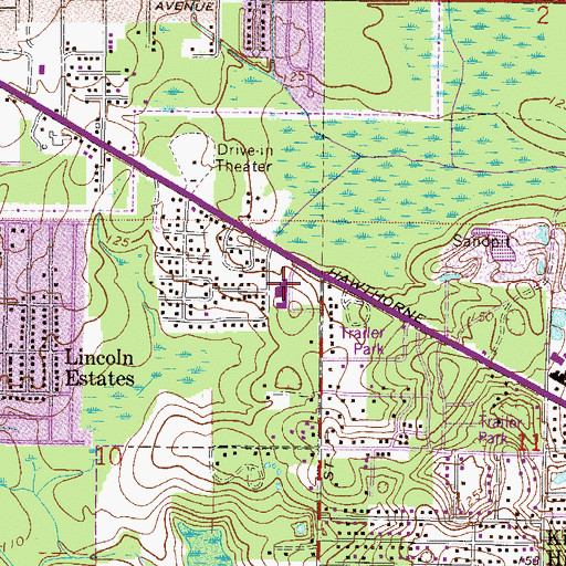 Topographic Map of Alachua County Sheriff's Office, FL