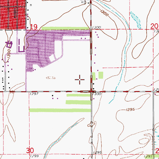 Topographic Map of Central High School, SD