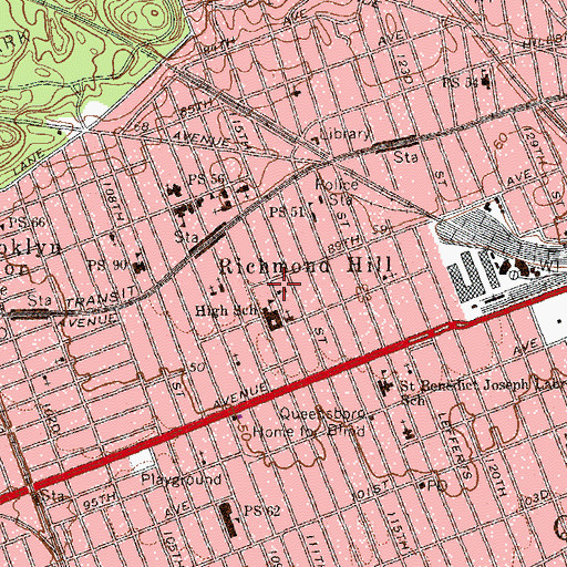 Topographic Map of Saint Paul's Evangelical Church, NY