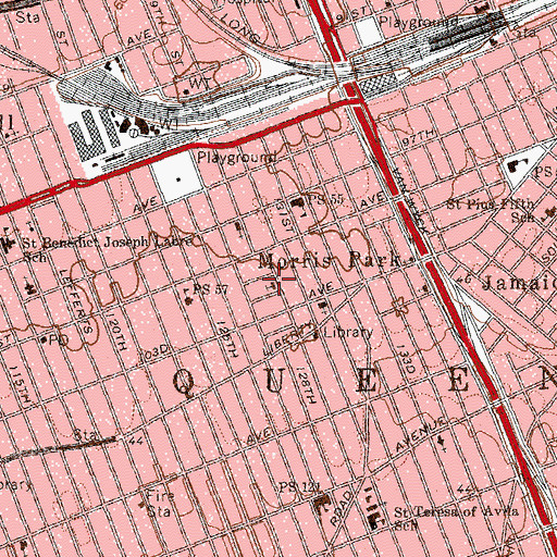 Topographic Map of Saint Paul's Lutheran Church, NY