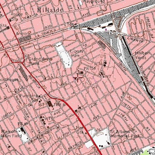 Topographic Map of Saint Paul's United Methodist Church, NY