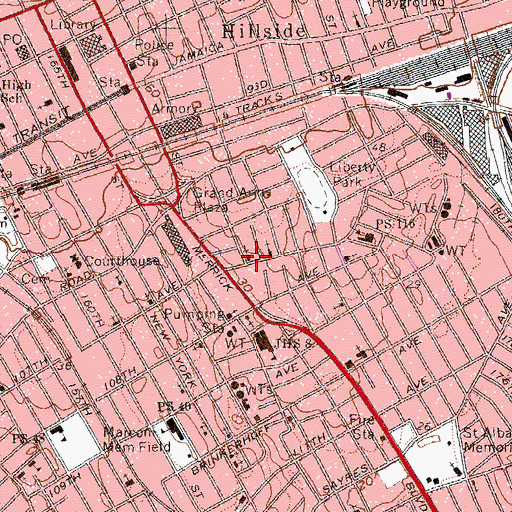 Topographic Map of Smith - Thompson Memorial African Methodist Episcopal Church, NY