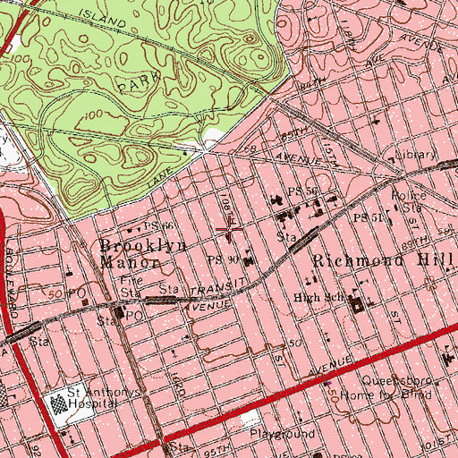 Topographic Map of Trinity United Methodist Church, NY