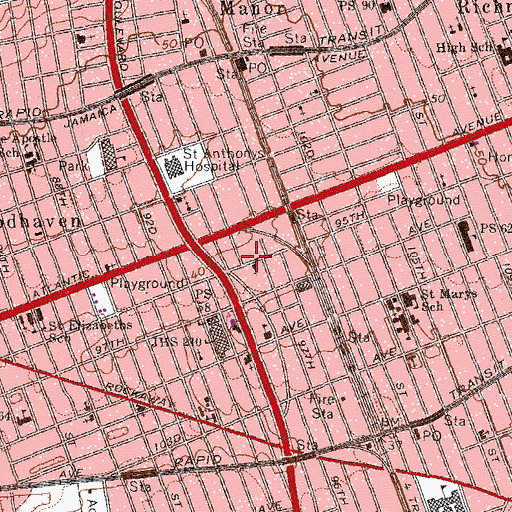 Topographic Map of True Jesus Church, NY