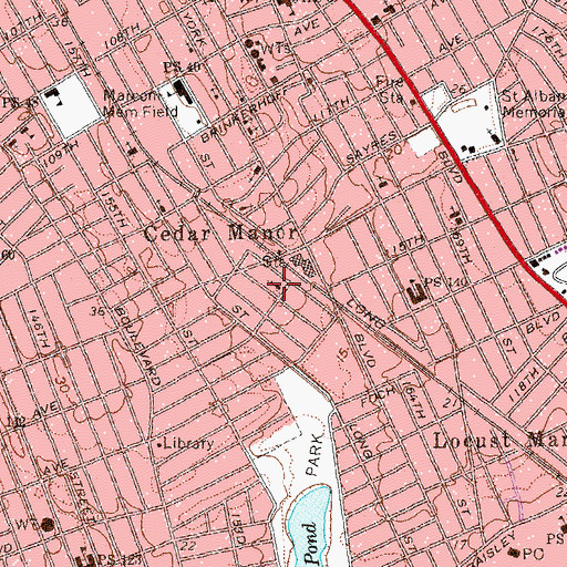 Topographic Map of Westminister Presbyterian Church, NY