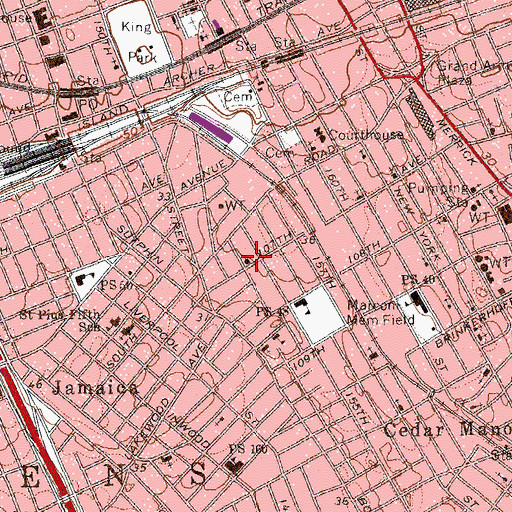 Topographic Map of Bethel Mission Junior Academy, NY
