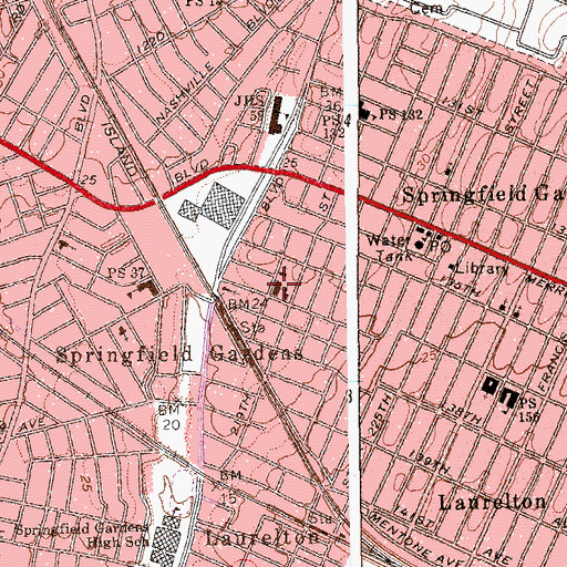 Topographic Map of Martin De Porres School, NY