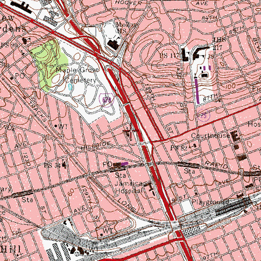 Topographic Map of Our Lady of Cenacle School, NY