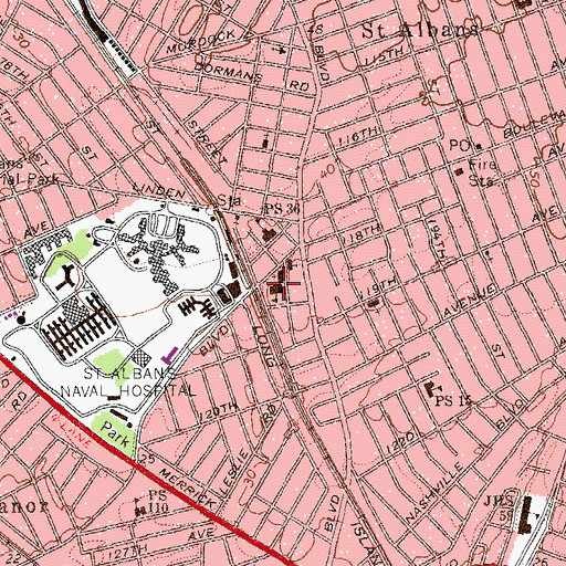 Topographic Map of Saint Catherine of Sienna School, NY