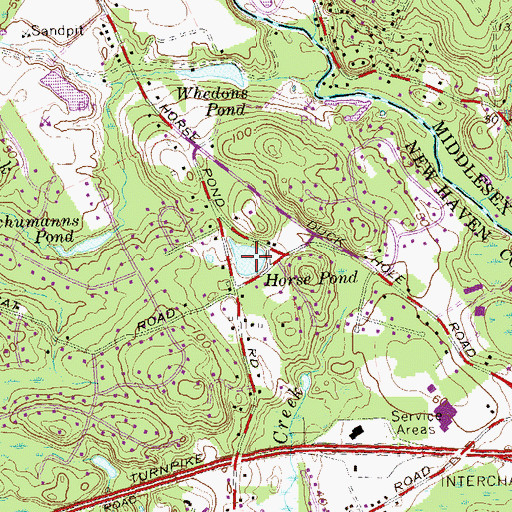 Topographic Map of Horse Pond, CT