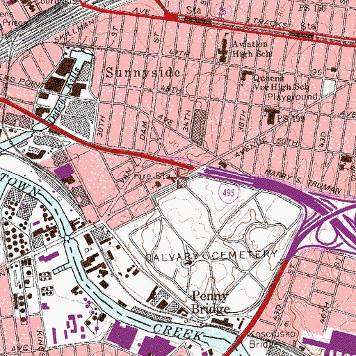 Topographic Map of Fire Department New York Engine 259 Ladder 128 Battalion 45, NY
