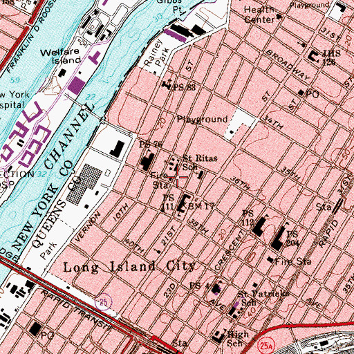 Topographic Map of Fire Department New York Engine 260, NY