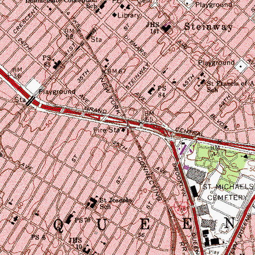 Topographic Map of Fire Department New York Engine 263 Ladder 117, NY