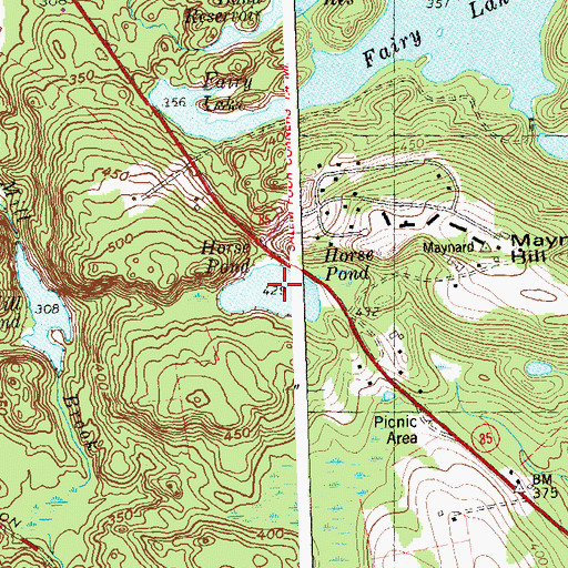 Topographic Map of Horse Pond, CT
