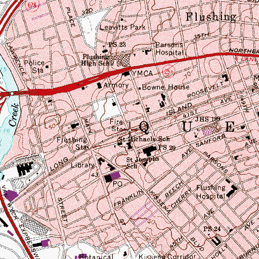 Topographic Map of Fire Department New York Engine 273 Ladder 129, NY
