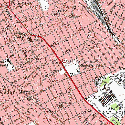 Topographic Map of Fire Department New York Engine 275 Ladder 133, NY