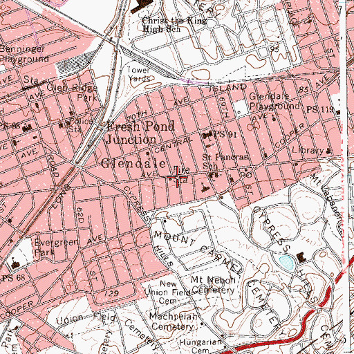 Topographic Map of Fire Department New York Engine 286 Ladder 135, NY