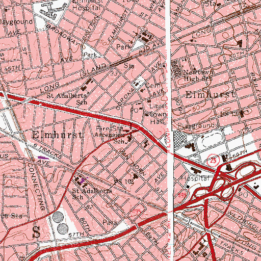 Topographic Map of Fire Department New York Engine 287 Ladder 136 Battalion 46, NY
