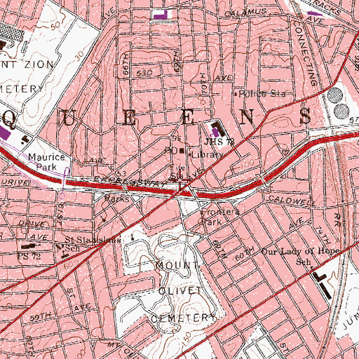 Topographic Map of Fire Department New York Rescue Squad 288 Hazardous Materials Unit 1, NY