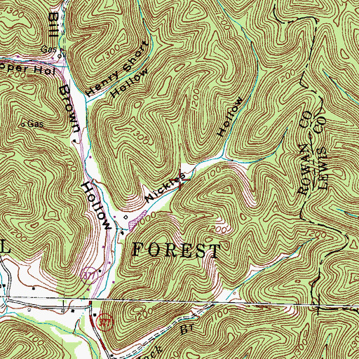 Topographic Map of Brown Cemetery Three, KY
