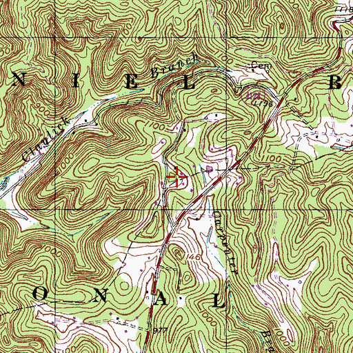 Topographic Map of Brown Cemetery Four, KY